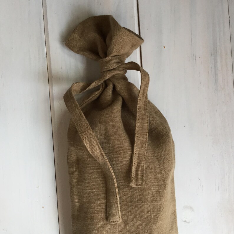 Reusable Canvas Bread Storage Bag - Drawstring Closure - Keep Loaf & Baguette Fresh - Beige