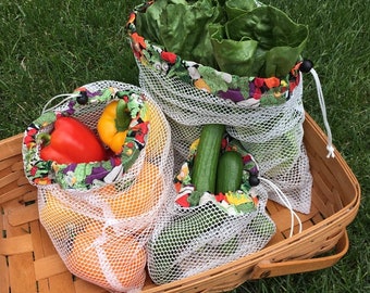 Reusable Produce Bags | Set of 3 Farmers Market Bags