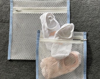 Small Travel Laundry Bags | Set of 2 Mesh Lingerie Bags