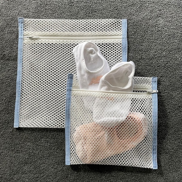 Small Travel Laundry Bags | Set of 2 Mesh Lingerie Bags