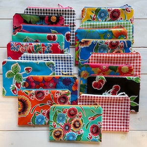 Oilcloth Zipper Pouch | Waterproof Clutch