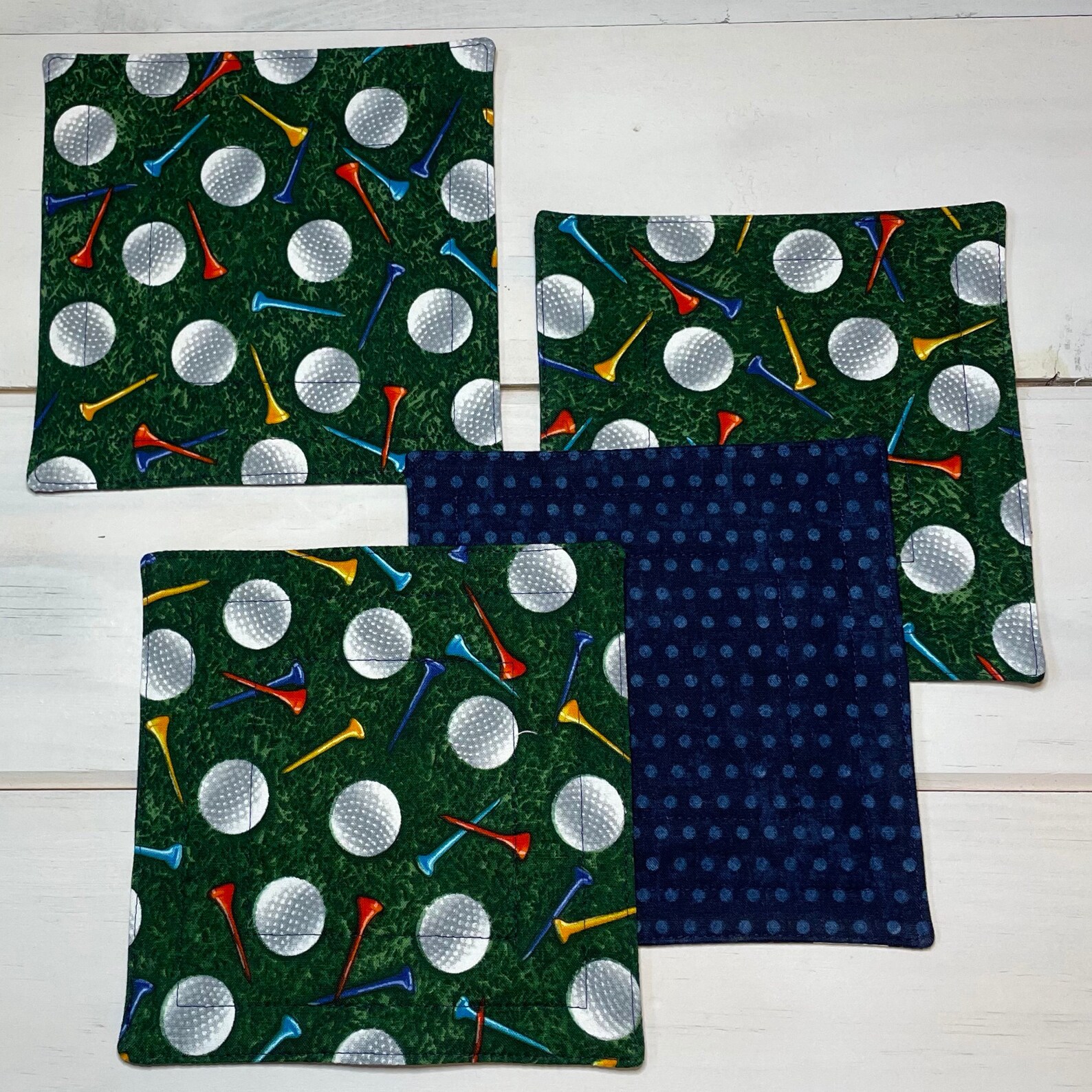 Tee Time Coasters Golf Napkins Reusable Set of 4 100 Etsy