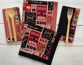 Cotton Dinner Napkins | Backyard BBQ | Set of 4