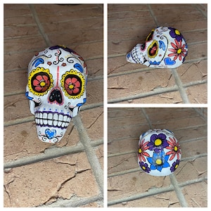 Mexican Calavera, Traditional Mexican Art, Sugar Skull Gifts, Sugar Skull With Flowers, Day of the Dead, Dia de los Muertos Decor