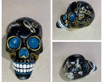 Pet Memorial Skull, Hand Painted Pet Portrait, Pet Memorial Gift, Pet Loss, Sugar Skull, Dia de los Muertos, Day of the Dead Decor