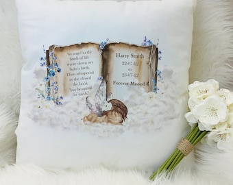 Regalo personalizado de cojín de pérdida de bebé / Regalos de bebé en el cielo / Regalo conmemorativo del bebé / Regalo de recuerdo / Regalo de aborto espontáneo / Cojín de ángel