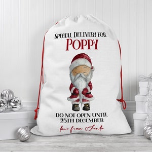 Personalised Santa Christmas Sack - Personalised Santa Sack - Father Christmas Gift Bag- Personalised Christmas Toy Sack