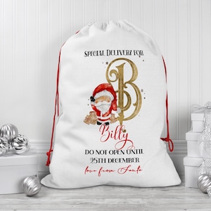 Personalised Santa Christmas Sack - Personalised Mr Clause Sack - Xmas Gift Bag Sack - Personalised Christmas Toy Sack - Special Delivery
