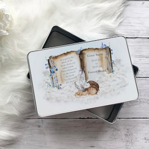 Personalised Keepsake Box, Memorial Gift, Personalised Tin,Loss Gift, Stillborn, Miscarriage, Angel Baby