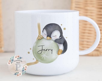 Child's Personalised 6oz Polymer Unbreakable Mug Cup, Custom Toddler Mug, Kids Xmas Mug, Child's Small Cup, Initial Hot Chocolate Cup