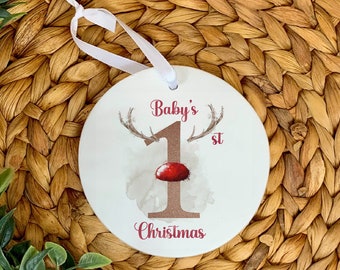 Personalised Baby's First Christmas, Ceramic Ornament, First Xmas Ornament, First Christmas Hanging Ornament, Personalised Xmas Decoration