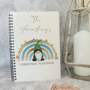 Personalisiertes Gonk Weihnachtstagebuch, Weihnachtswichtel Wunschbuch, Gonk Weihnachtsnotizbuch, personalisierter Weihnachtsplaner, Organizer.