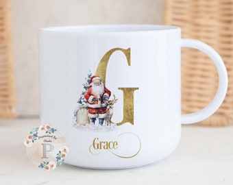Child's Personalised 6oz Polymer Unbreakable Mug Cup, Custom Toddler Mug, Kids Xmas Mug, Child's Small Cup, Initial Hot Chocolate Cup