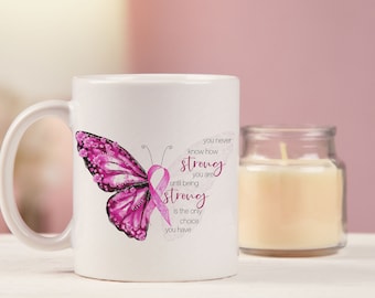 Personalised Butterfly Mug | Strength Quote | Gifts For Friends - Positivity Themed Gift | Awareness Mug Gift