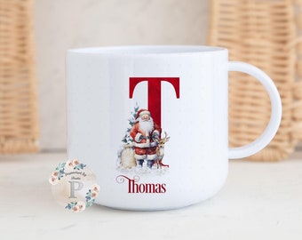 Child's Personalised 6oz Polymer Unbreakable Mug Cup, Custom Toddler Mug, Kids Xmas Mug, Child's Small Cup, Initial Hot Chocolate Cup