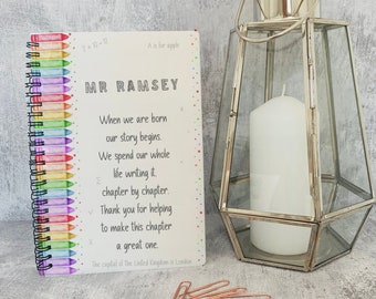 Personalised Teacher Notebook  | End Of Term | Thank You Gift |  Appreciation Gift | Gift for Teacher