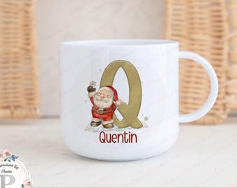 Child's Personalised 6oz Polymer Unbreakable Mug Cup, Custom Toddler Mug, Kids Xmas Mug, Child's Small Cup, Initial Hot Chocolate Cup