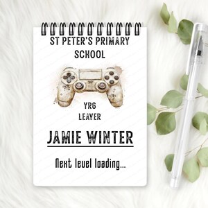 Personalised Gamer School Leavers Signature Book, End Of Term Notebook, Year 6 Leavers, Autography Book, School Leavers Keepsake.