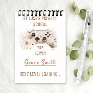 Personalised Girls Gaming School Leavers Signature Book, End Of Term Notebook, Year 6 Leavers, Autography Book, School Leavers Keepsake.