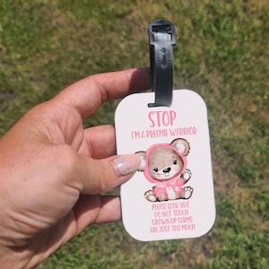 Preemie Baby Germ Tag/Don&#39;t touch signs/Tubie Warrior/Tag for baby stroller/Pushchair/pram/car seat