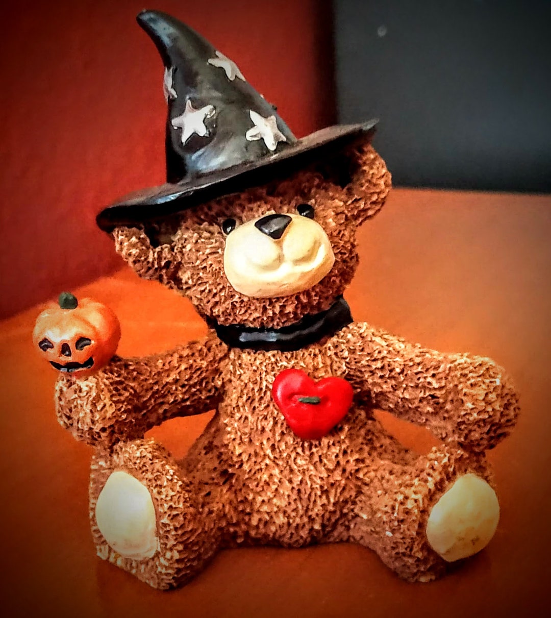 Vintage Teddy Bear Witch Figurine for Halloween. Free Shipping Etsy
