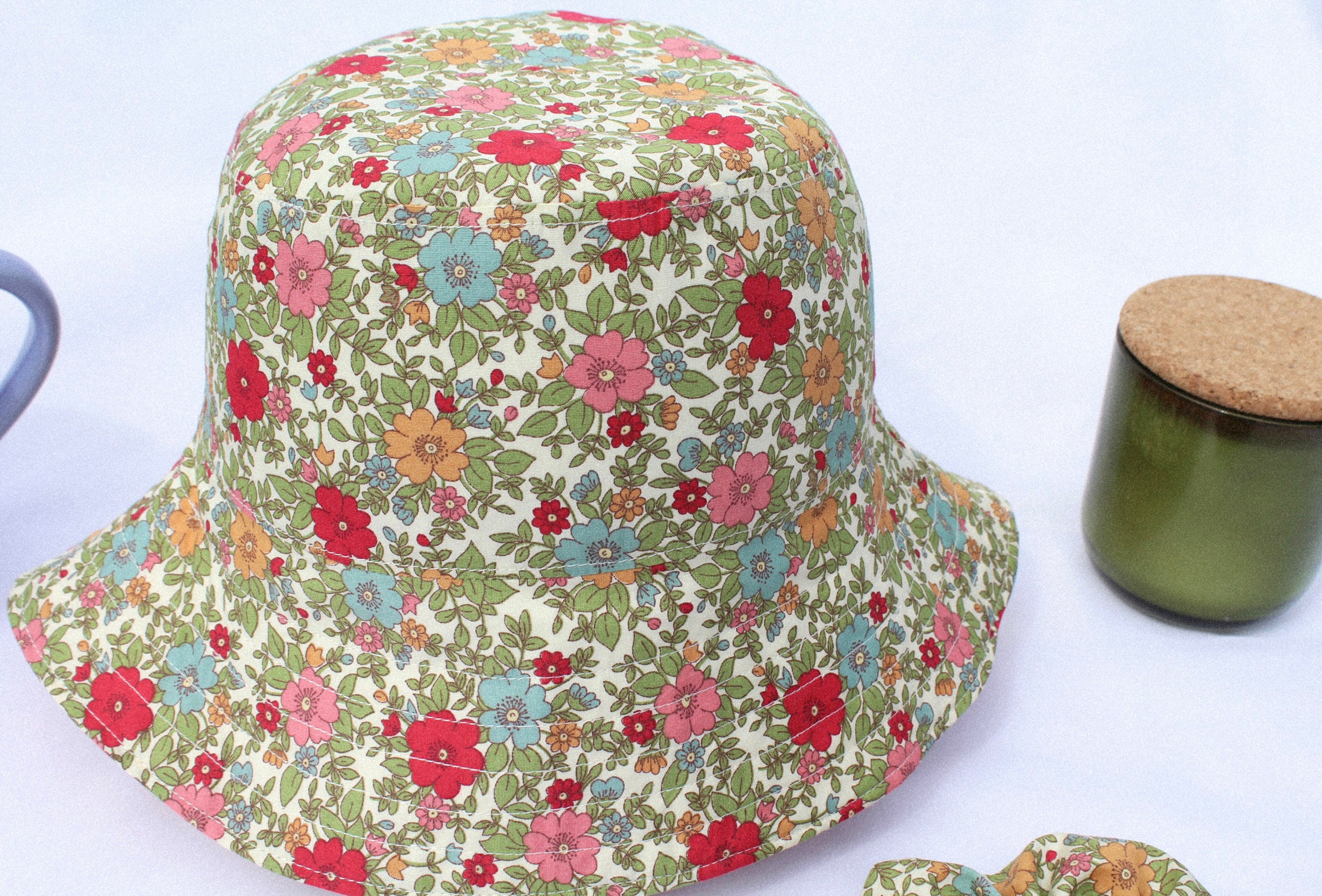 Handmade Charlotte Floral Bucket Hat With Wide Brim / Red | Etsy