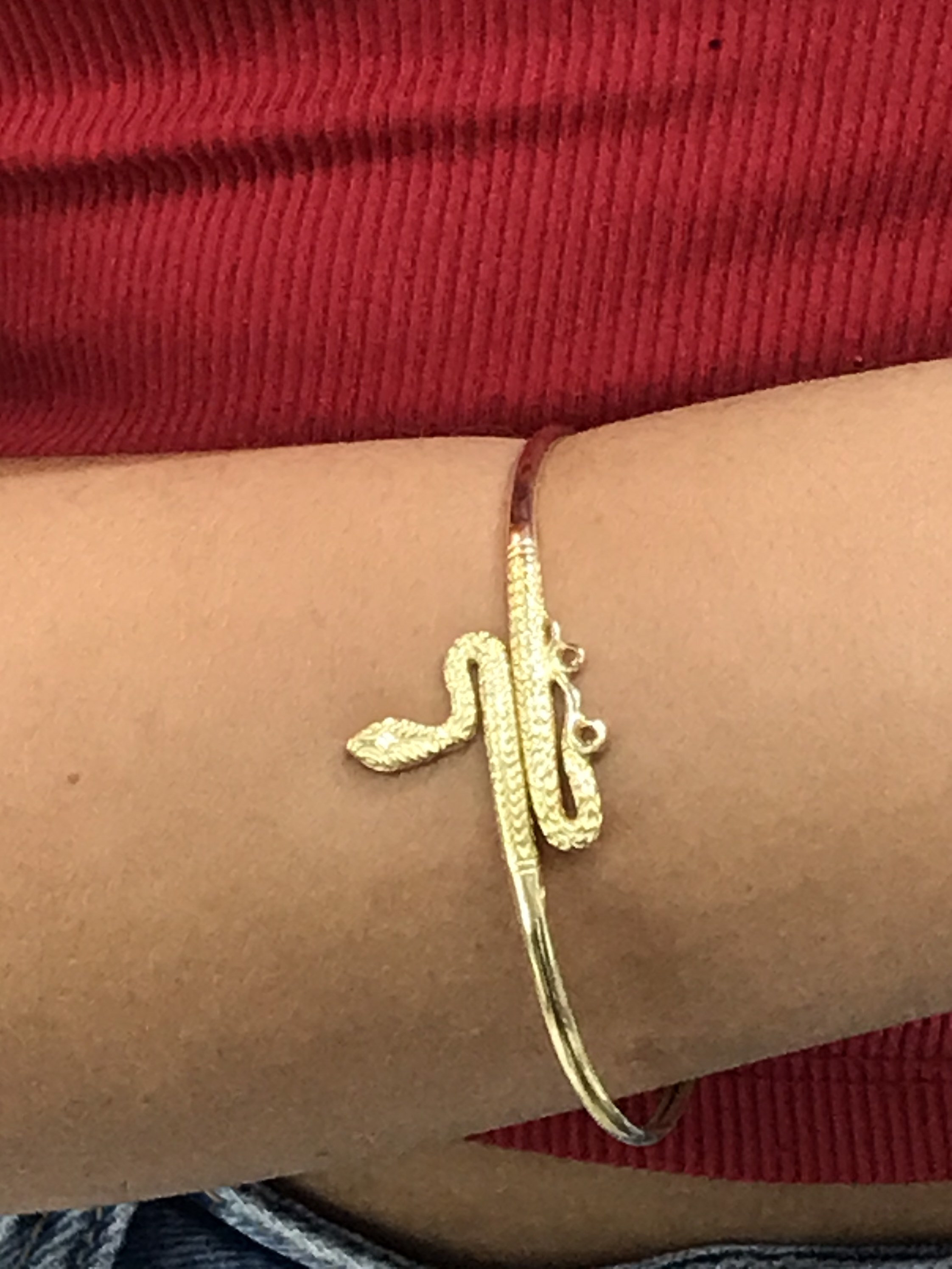 Snake bangle bracelet in solid gold 14 karat 585 Etsy