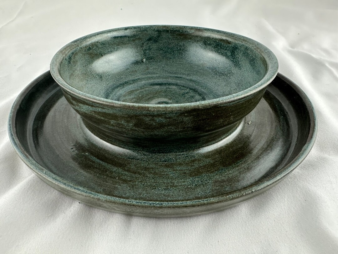 Plate/bowl Combo One Piece. Matte Glaze Chocolate Brown and Etsy