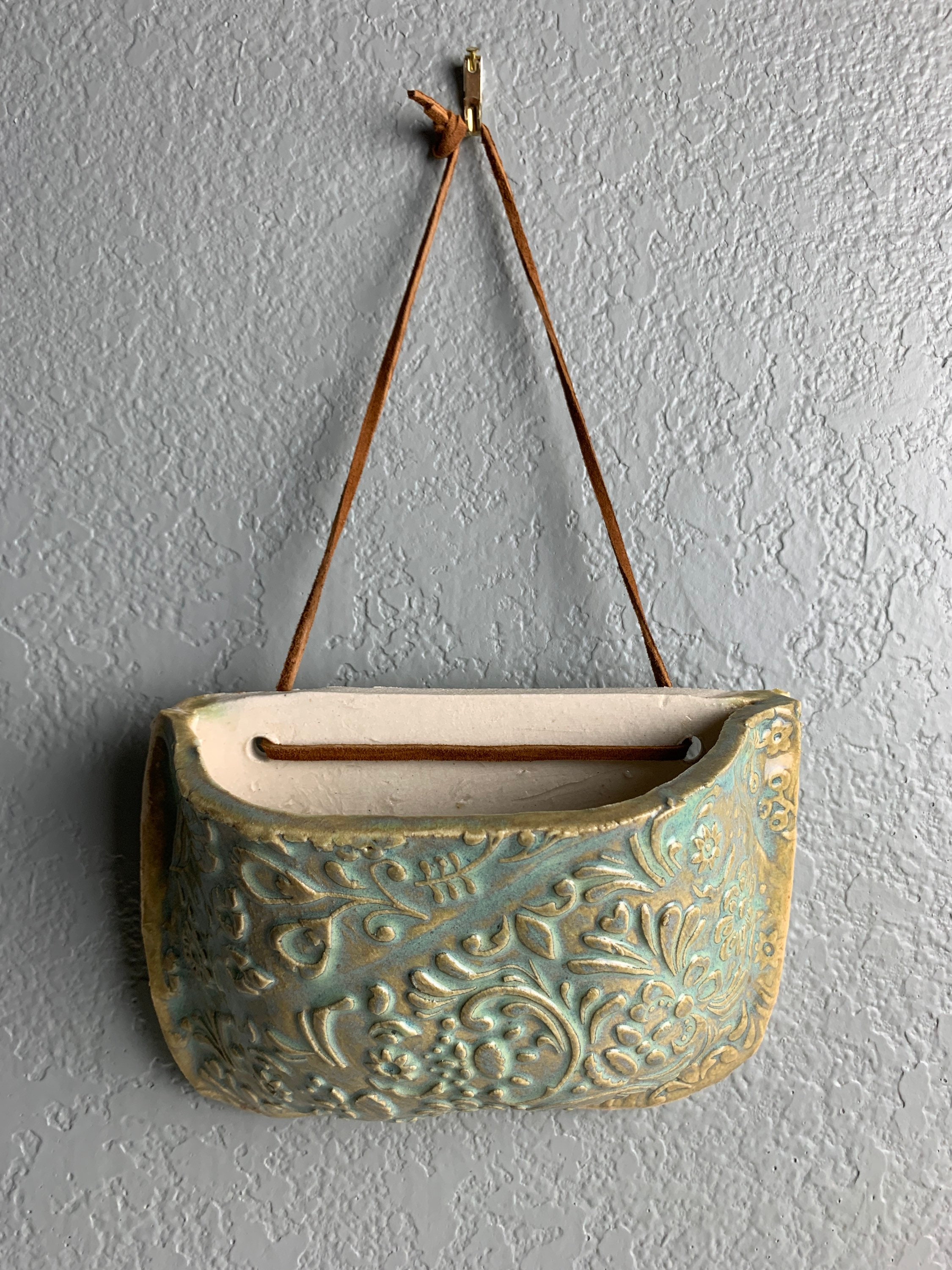Wall Hanging Pot Succulents/household Use. Gold Mossy Green Etsy UK