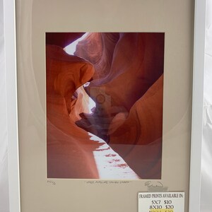 Upper Antelope Canyon Shaft, 25/50, signed and numbered digital print, 8x10 print matted in 11x14 frame