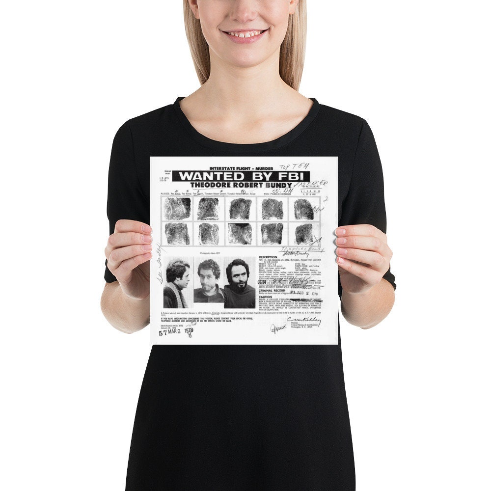 Ted Bundy Wanted Poster Serial Killer Poster Fbi True Crime Etsy Images