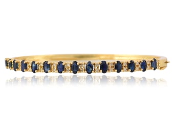 Gemstone Openable Bangle Bracelet: Sapphire, Emerald, Ruby & Diamond, 18k Gold Plated 925 Silver