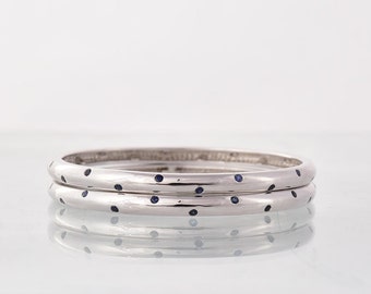 Blue Sapphire Sterling Silver Bangle: Sleek Women&#39;s Jewelry