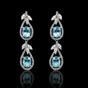 Amethyst & Blue Topaz Sterling Silver Dangle Earrings