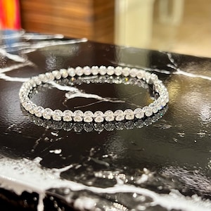 18K Weißgold Diamant Tennis Armband: 4.7 Karat Naturdiamant
