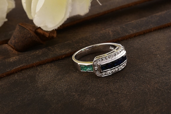 LowProfile Rings for Women Girls Blue Natural Blue Stone Diamond Natural  Gem Ring Ring Gifts - Walmart.com