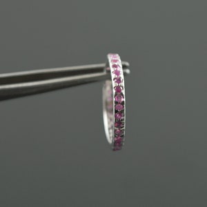 Natural Ruby Eternity Band: Dainty Sterling Silver Ring