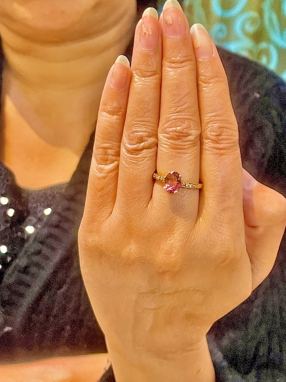 Genuine pink tourmaline ring clearance