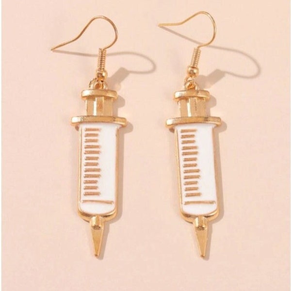 Nurse Needle Syringe Earrings