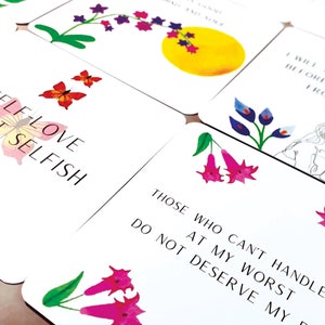 18 Tarjetas de Afirmación Positiva de Amor propio, Afirmaciones Positivas, Auto acariciamiento- Afirmaciones, Arte de Confianza Corporal, Tarjetas de Aliento
