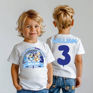 Blue Custom Birthday Boy Shirt Sweatshirt Personalized Birthday Boy Shirt Blue Dog Toddler Tee Birthday Shirt Kids Custom Blue Shirt