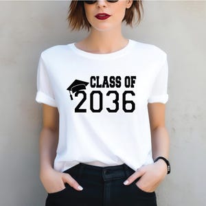 Class of 2036 Shirt, Grow With Me, 2036 Shirt, First Day of School, Class of 2036, Class Of 2036 Tee, Growing Up Shirt, Graduation Gift