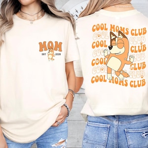 Blue Est Custom Mom Shirt Cool Moms Club Shirt Custom Mom Shirt Blue Dog Mom Sweatshirt Cartoon Mommy Shirt New Mom Gift Blue dog Mom Gift