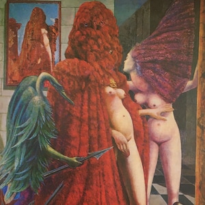 Original Vintage Print 1973 by Max Ernst. The Robing Of The Bride. Surrealism, Modern Wall Art, Home Decor