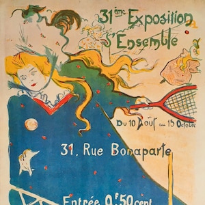 Impresión vintage original de 1989 de L Lubot. Salon des Cent (1897) Decoración del hogar, arte mural, arte publicitario francés.