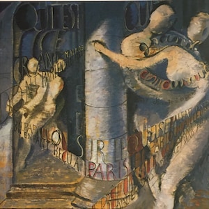 Original Vintage Druck 1979 von Max Ernst. Who is This Tall, Sick Man ... (1923-4) Surrealismus, Dada, Moderne Wandkunst, Home Decor