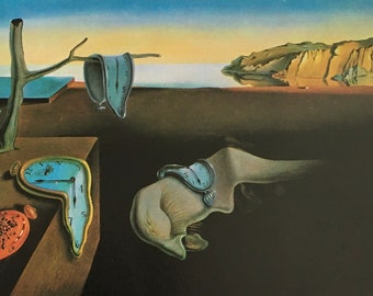 Original Vintage Print 1973 by Salvador Dali. Persistence Of Memory (1931) Surrealism, Modern Wall Art, Home Decor