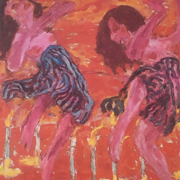 Tirage vintage original de 1985 par Emil Nolde. Candle Dancers (1912) Art allemand, Art moderne, Décoration d'intérieur, Art mural