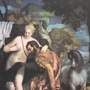 Original Vintage Print 1979 by Veronese. Mars And Venus United By Love (1570-80) Italian Renaissance.   Wall Art, Home Decor