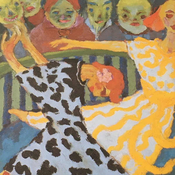 Tirage vintage original de 1985 par Emil Nolde. Danseurs (1920) Art allemand, Art moderne, Décoration d'intérieur, Art mural